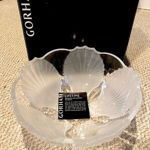 Gorham Frosted Shell Crystal Bowl